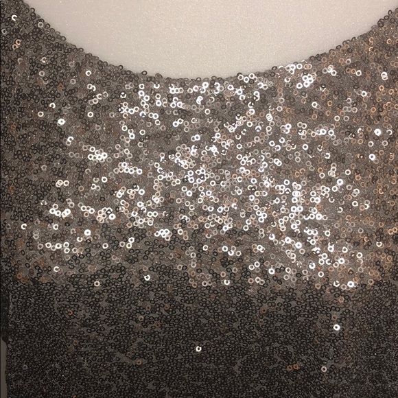 Petite Gunmetal Halogen Sequined Top - Picture 4 of 5